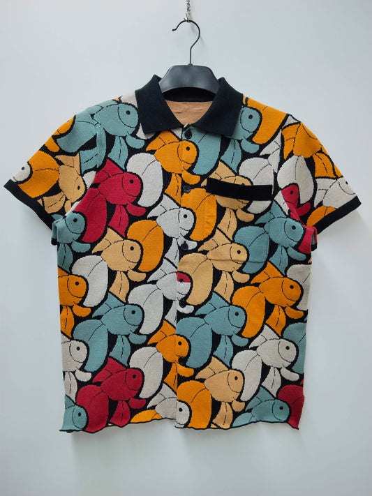 The Muted Goldfish Knit Button Up - Releases May