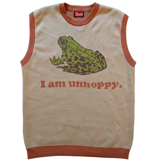The I Am Unhoppy Frog Vest - Sleepy Peach