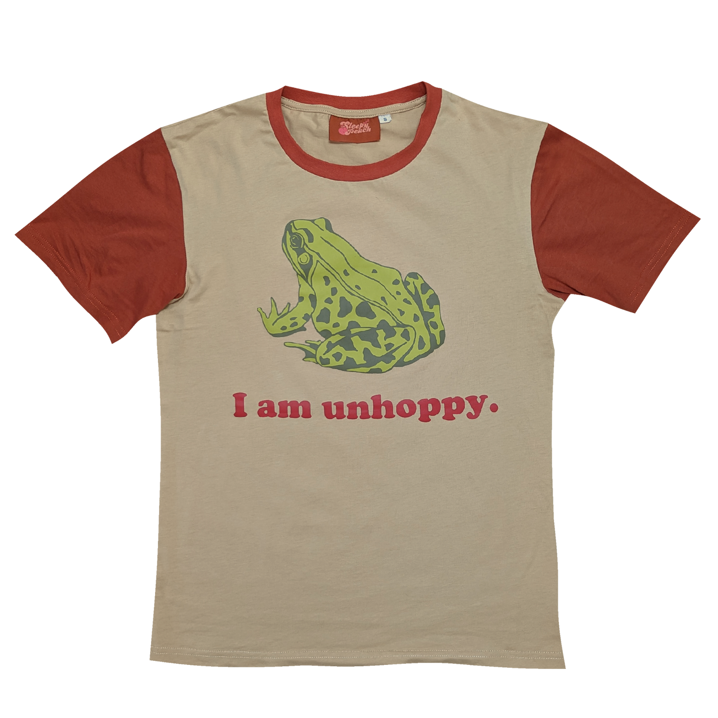The I Am Unhoppy Frog Shirt - Sleepy Peach