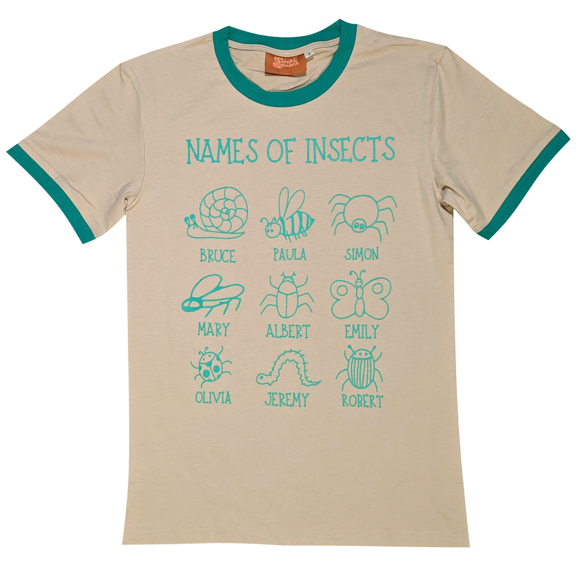 The Names of Insects Shirt - Sleepy Peach