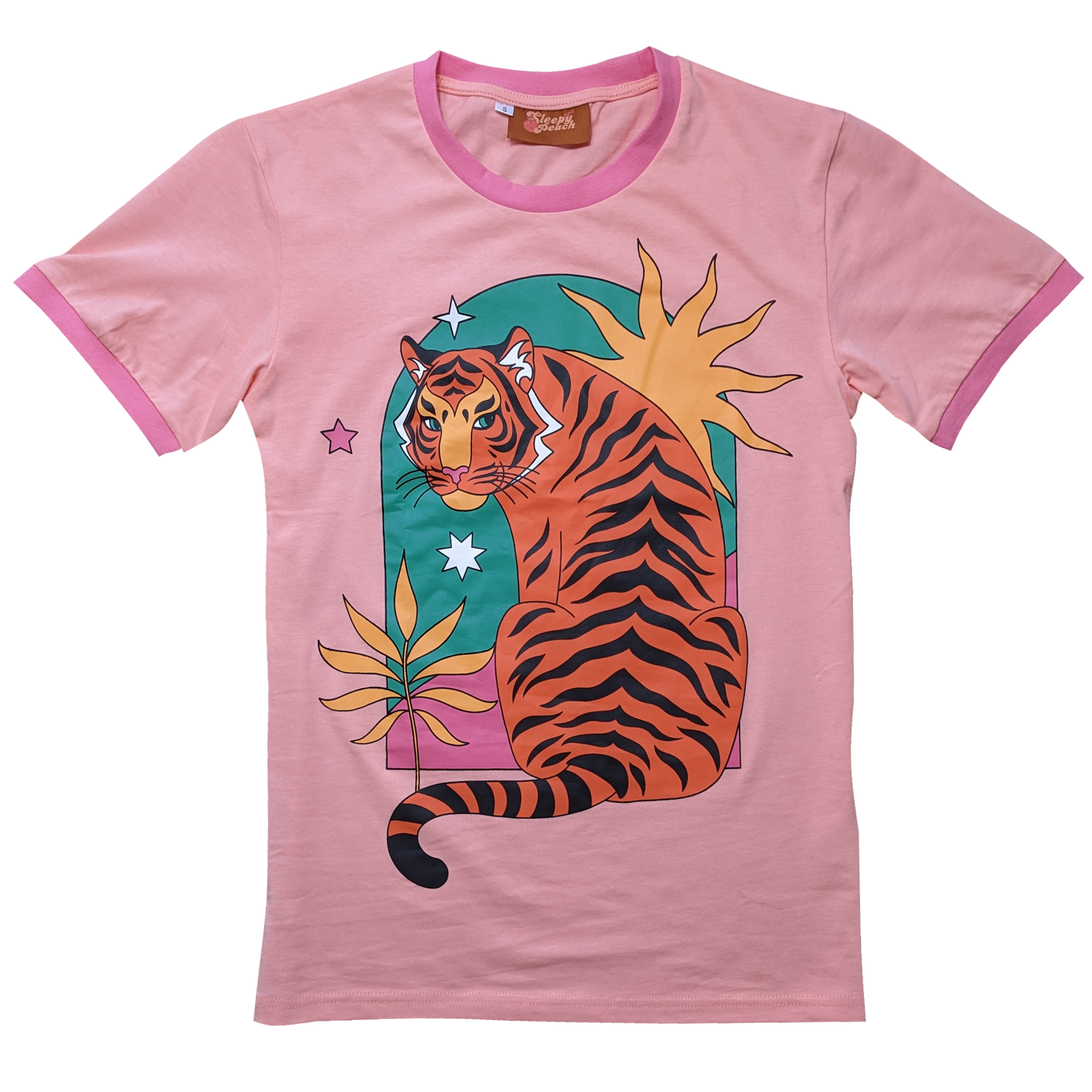 The Pensive Tiger Shirt - Sleepy Peach