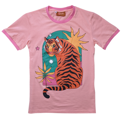 The Pensive Tiger Shirt - Sleepy Peach